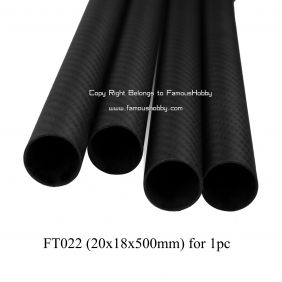 Wholesale FT022 20x18x500mm 100% full carbon+ FREE shipping carbon Fiber tubes/boom