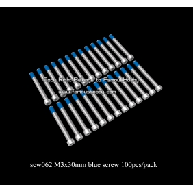 Wholesale SCW062 M3X30mm stainless cap head screw/ blue stainless screw/ locking screw for 100pcs/pack