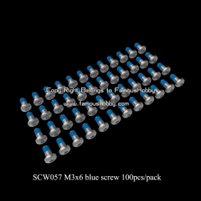 Wholesale SCW057 M3X6mm stainless Round head screw/ blue stainless screw/ locking screw for 100pcs/pack