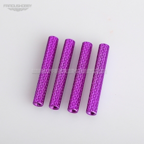 Wholesale M3*35mm Purple Aluminum Round Knurled / Texture Spacer/Standoff, 4pcs/lot