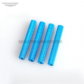 Wholesale M3*35mm Blue Aluminum Round Knurled / Texture Spacer/Standoff, 4pcs/lot