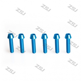 High Quality  M6x25mm Blue/ Red Color anodized aluminum tapered screw,10pcs/lot
