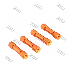M3*28mm Knurled step standoff,Orange color anodize Texture step spacer for RC Drone ,  4pcs/lot