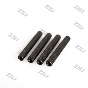 Wholesale M3*25mm Black anodized Aluminum Round Style Knurled / Texture Spacer/Standoff, 4pcs/lot