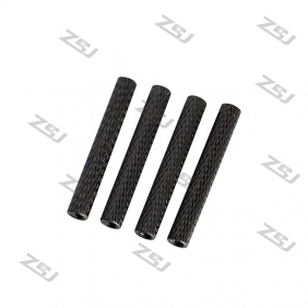 Wholesale M3*30mm Black anodized Aluminum Round Style Knurled / Texture Spacer/Standoff, 4pcs/lot